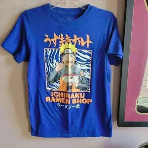 NARUTO T Shirt Shippuden 2007 Ichiraku Ramen Shop Print Youth XL Blue